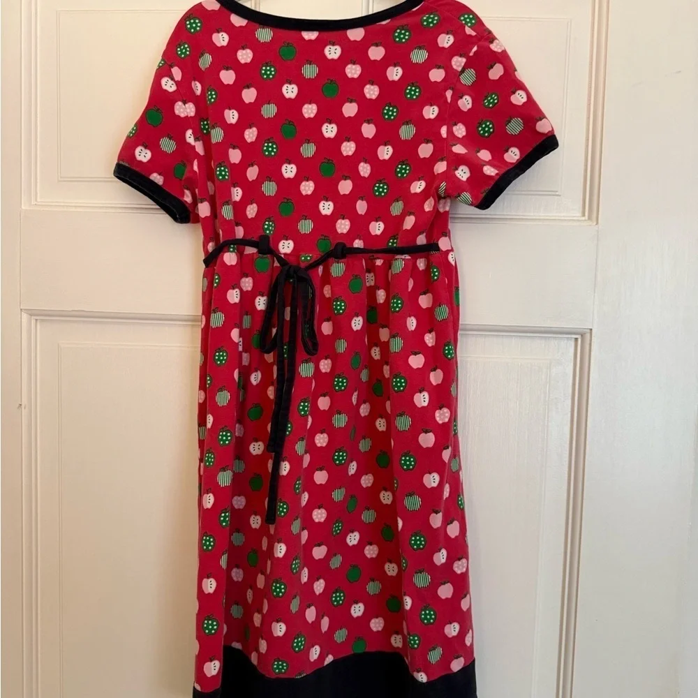 Florence Eiseman Pink and Green Apple Print short sleeve cotton dress EUC 6X